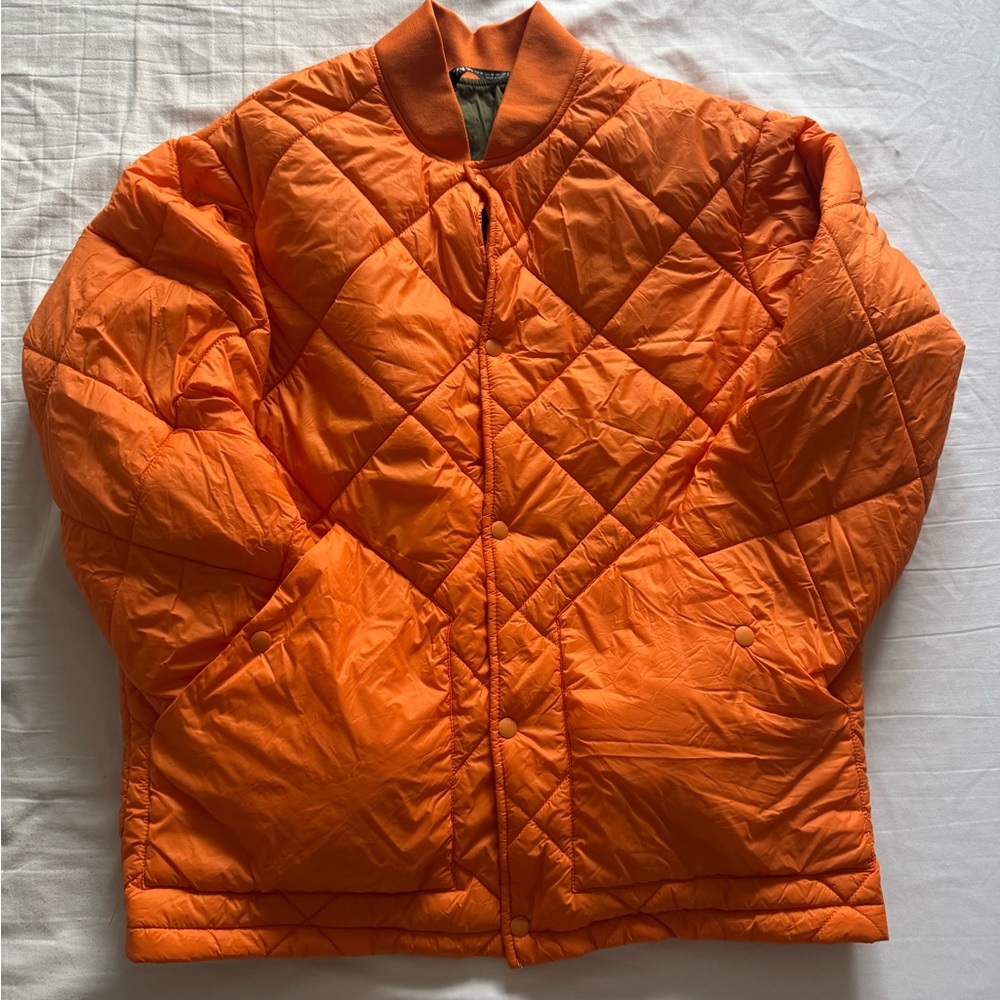 Zara Vibrant Orange Quilted Jacket
